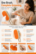 3-in-1 Steam Grooming Brush for Dogs & Cats | Self-Cleaning Pet Brush
