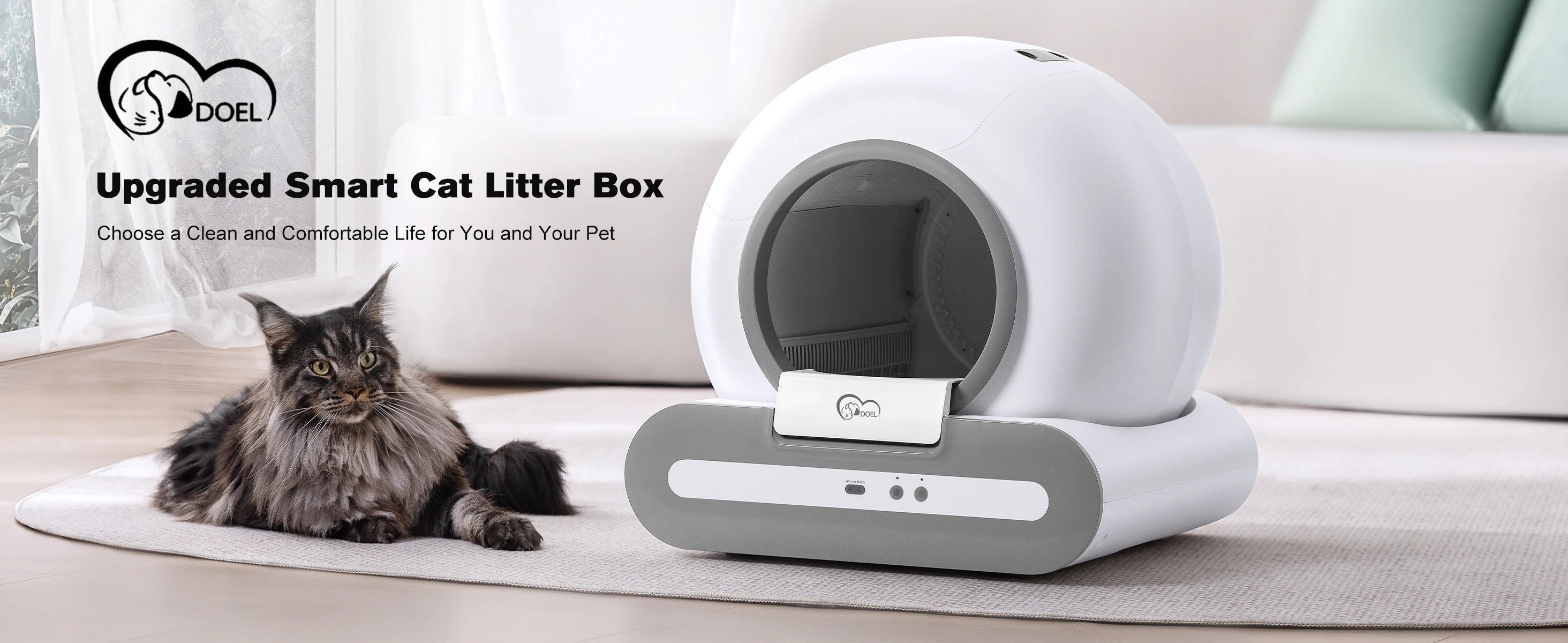 DOEL Self-Cleaning Cat Litter Box with App Control – Large Capacity, Multi-Cat Friendly