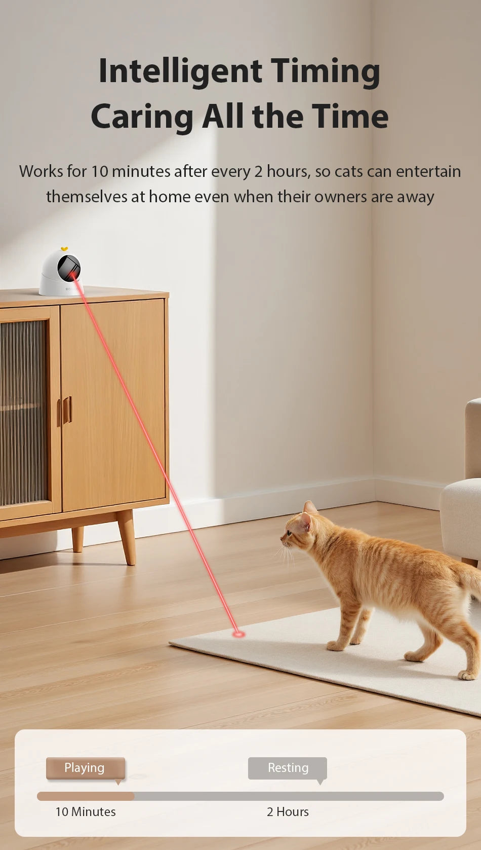 360° Automatic Laser Toy for Cats – Self-Moving Interactive Fun