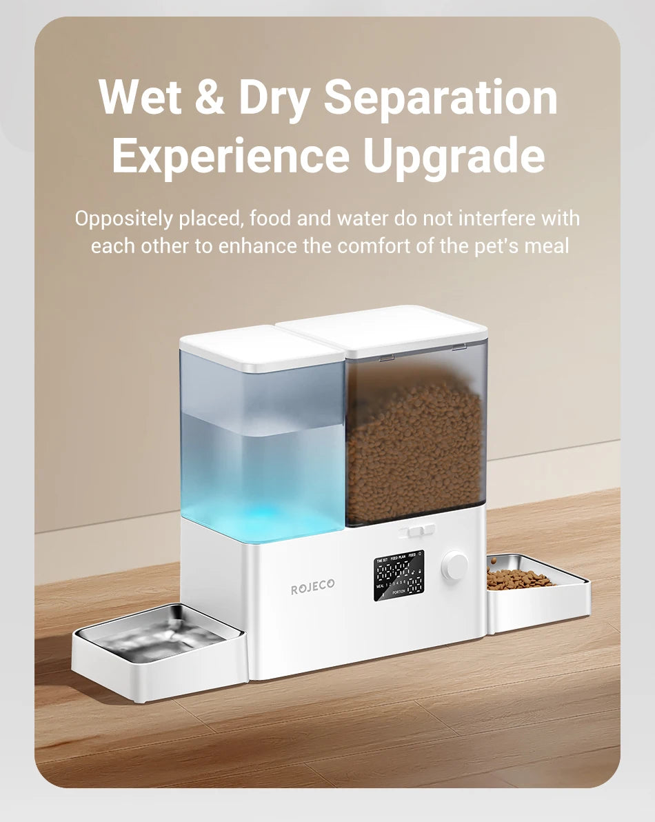 2-in-1 Automatic Pet Feeder & Water Fountain – 8.5L Large Capacity Gravity Food & Fresh Water Dispenser for Cats & Dogs