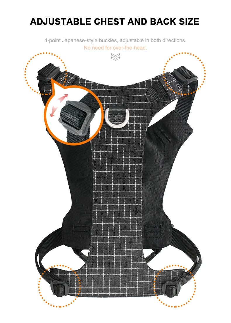 LED Dog Harness with Tracker Holder – Adjustable Night-Safety Harness for Outdoor Use