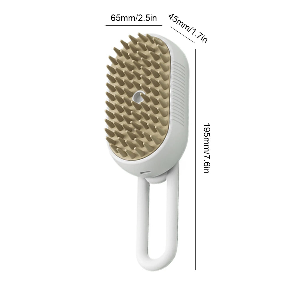 3-in-1 Steam Grooming Brush – Electric Spray Massage Comb for Cats & Dogs
