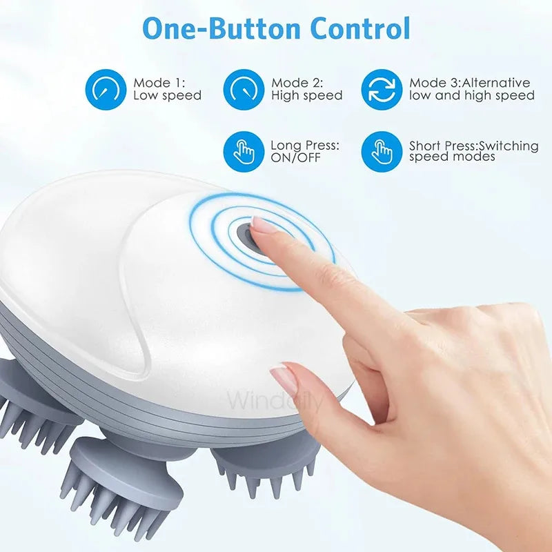 Electric Scalp & Body Massager – Deep Kneading Vibrations for Humans & Pets