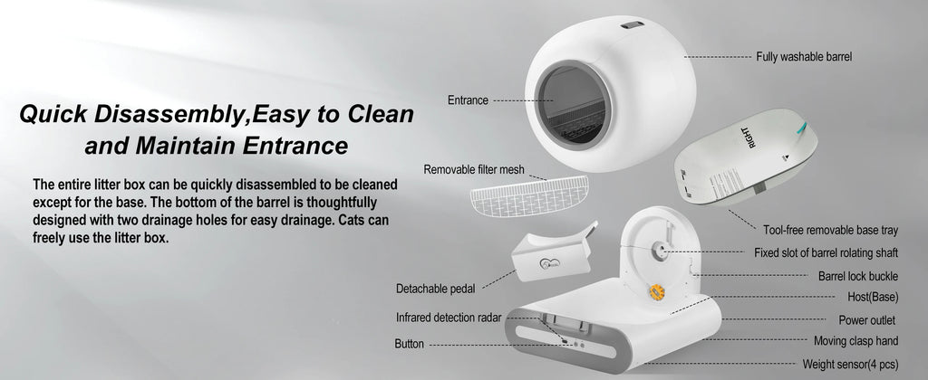 DOEL Self-Cleaning Cat Litter Box with App Control – Large Capacity, Multi-Cat Friendly