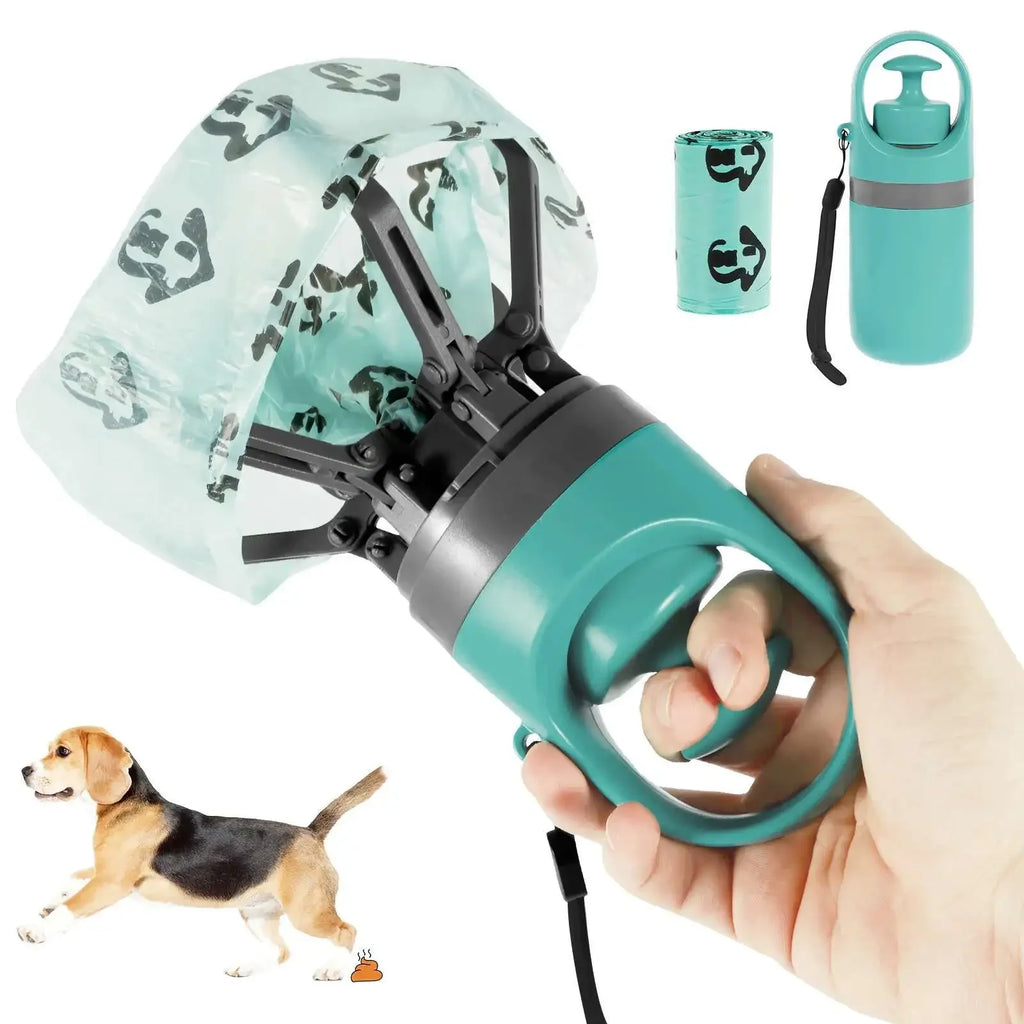 Hands-Free Portable Dog Pooper Scooper with Built-In Bag Dispenser – No-Touch Pet Waste Grabber for Outdoor Walks