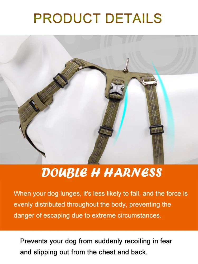 Escape-Proof Dog Harness with Handle – 5-Point Adjustable No-Pull Support Vest