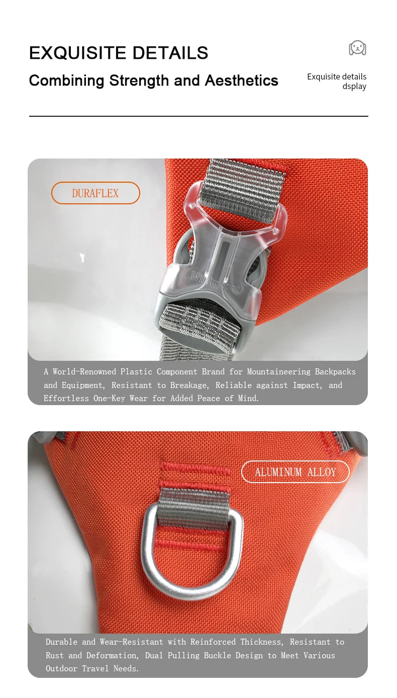 Escape-Proof Tactical Dog Harness with Storage Pocket – Adjustable Training & Outdoor Vest