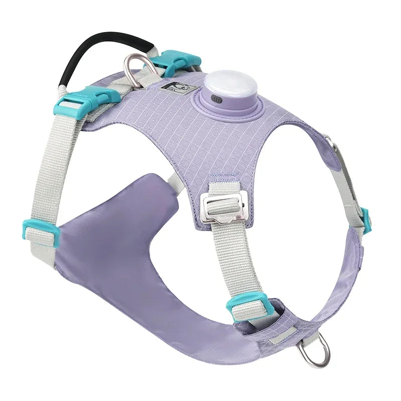 LED Dog Harness with Tracker Holder – Adjustable Night-Safety Harness for Outdoor Use