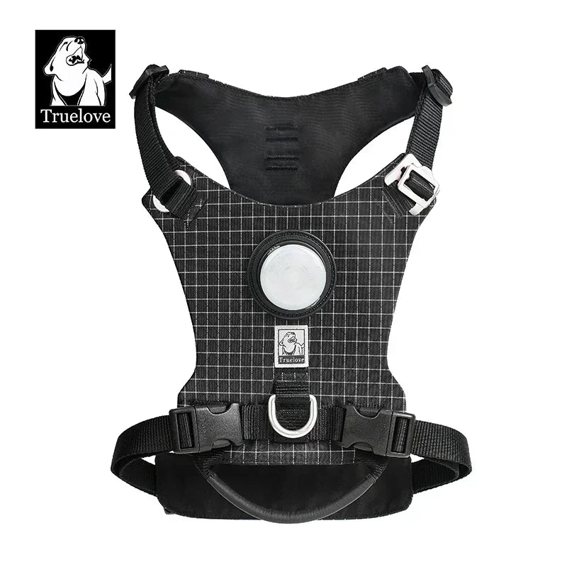 LED Dog Harness with Tracker Holder – Adjustable Night-Safety Harness for Outdoor Use