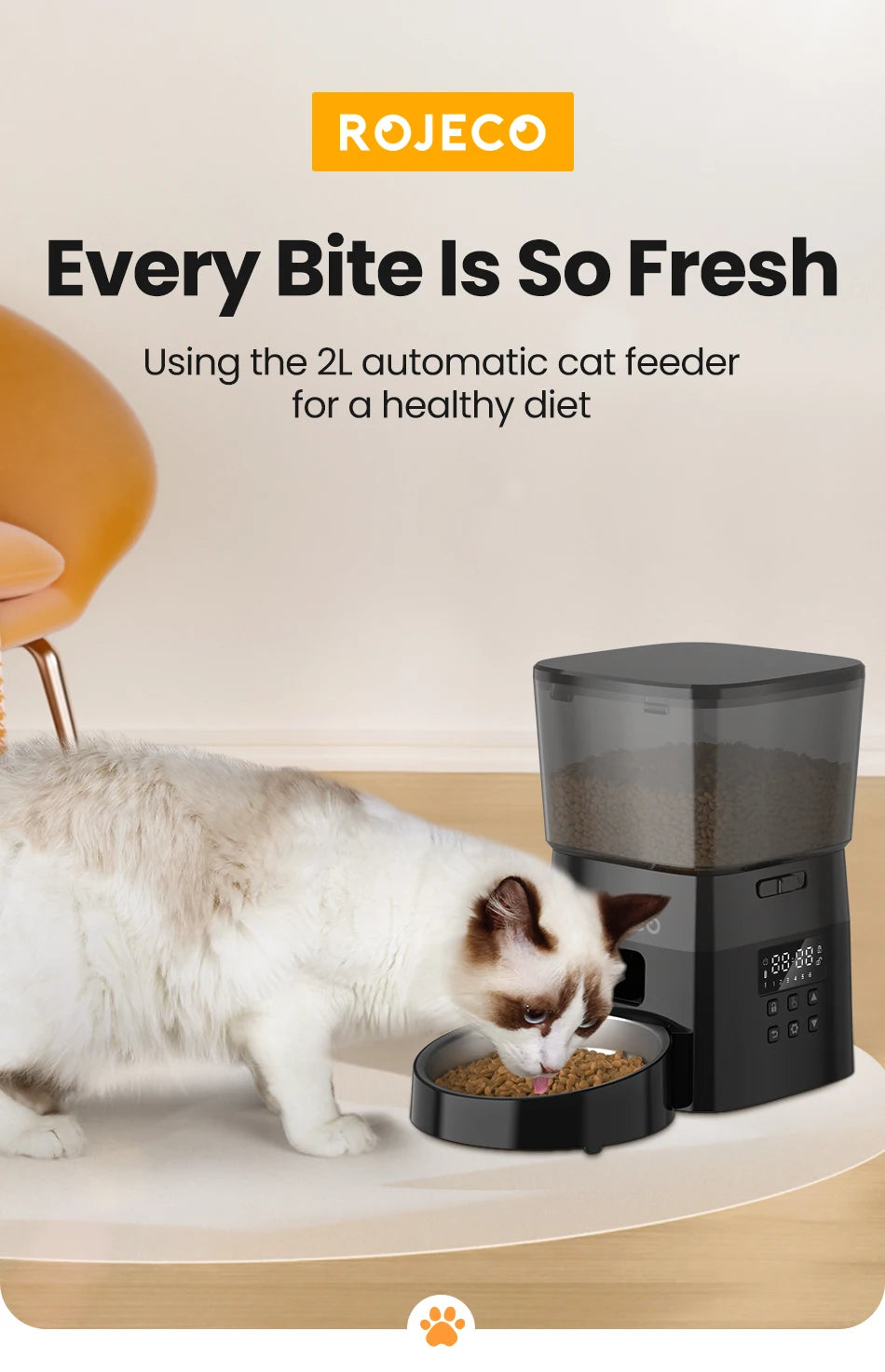 Automatic Pet Food Dispenser – One-Touch Smart Feeder for Cats & Dogs
