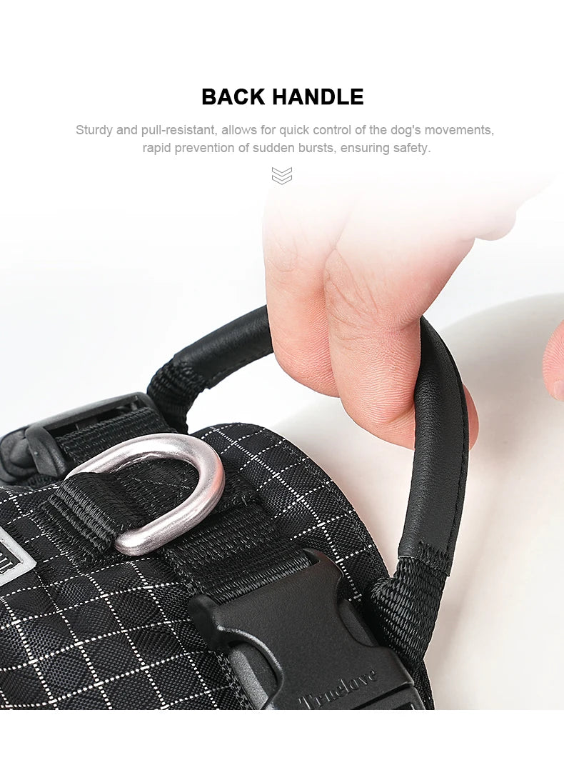LED Dog Harness with Tracker Holder – Adjustable Night-Safety Harness for Outdoor Use