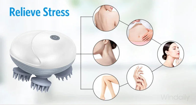 Electric Scalp & Body Massager – Deep Kneading Vibrations for Humans & Pets