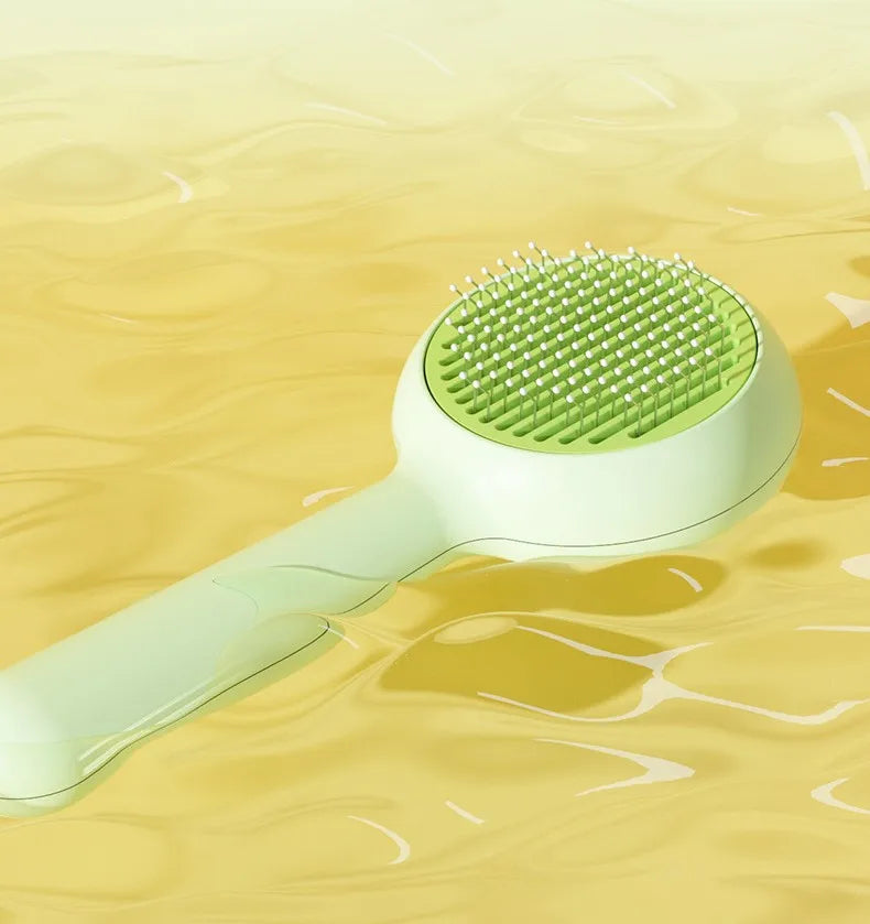 Self-Cleaning Cat Grooming Brush – One-Click Deshedding & Massage Comb for Cats