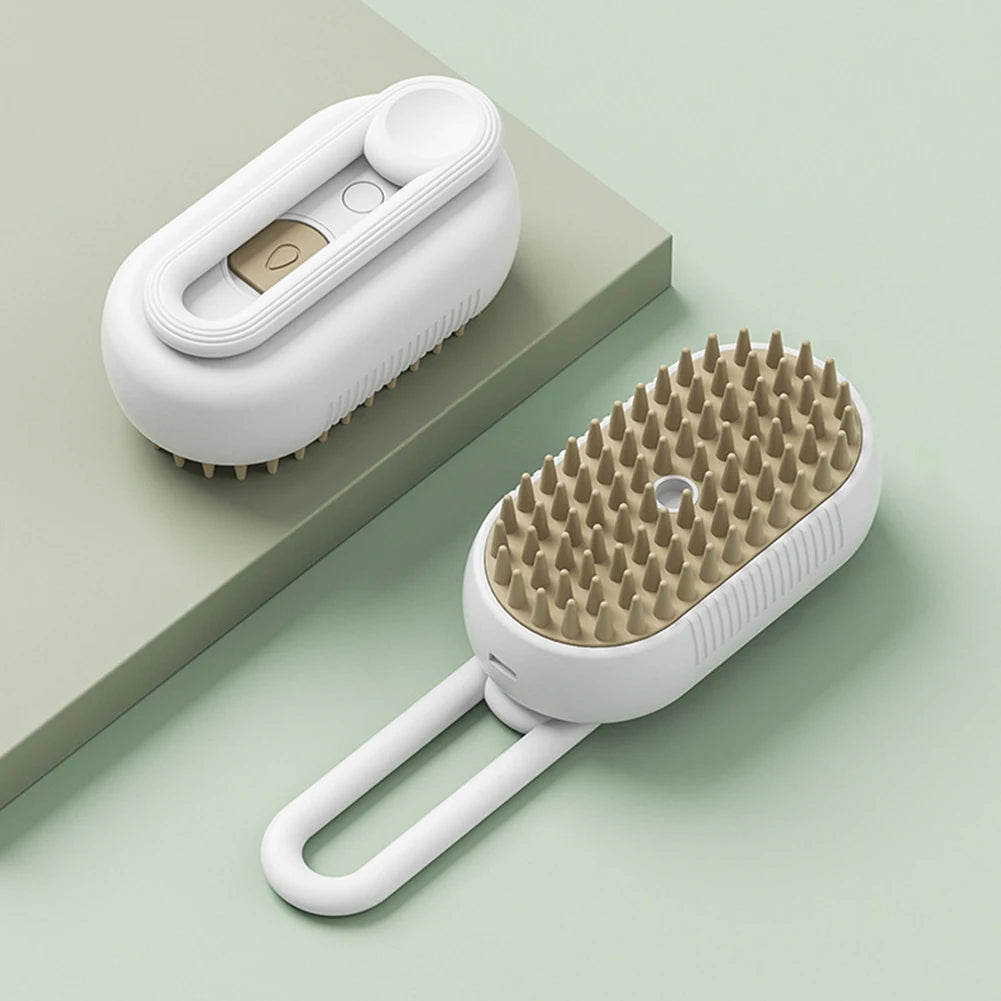 3-in-1 Steam Grooming Brush – Electric Spray Massage Comb for Cats & Dogs