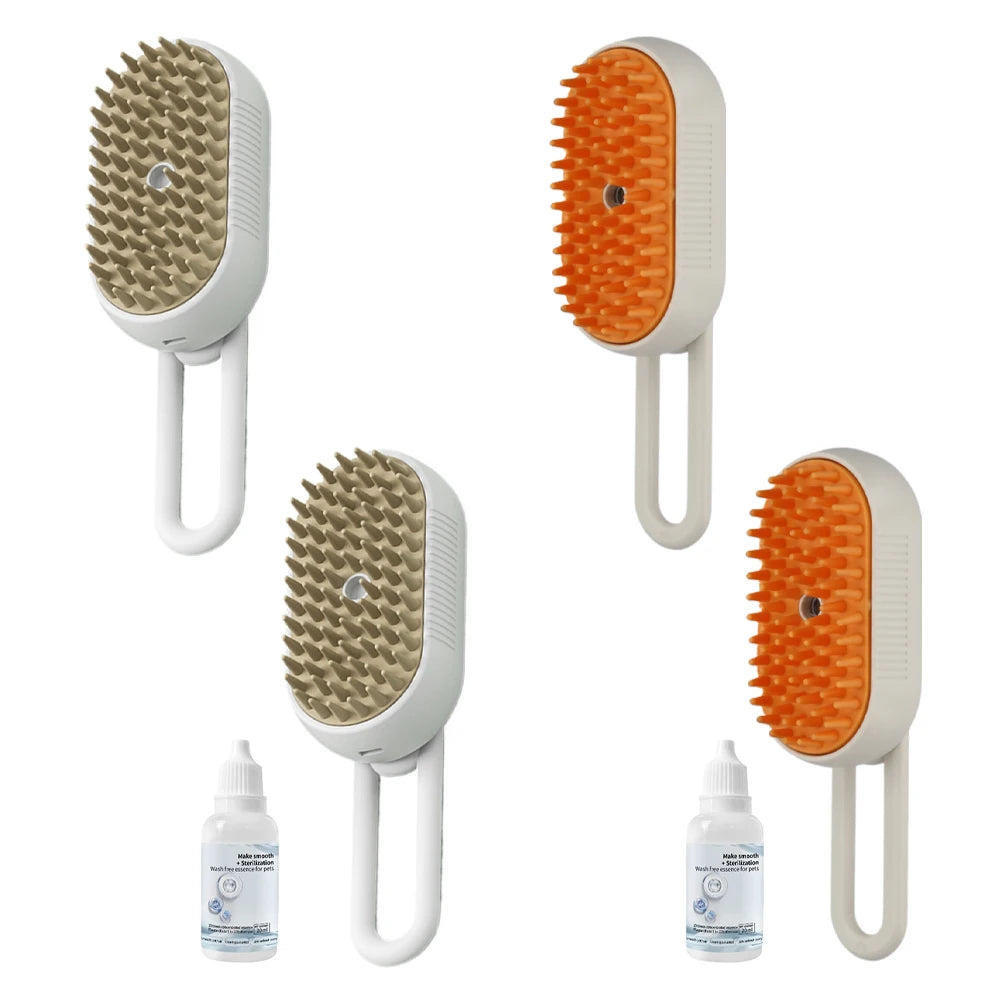 3-in-1 Steam Grooming Brush – Electric Spray Massage Comb for Cats & Dogs