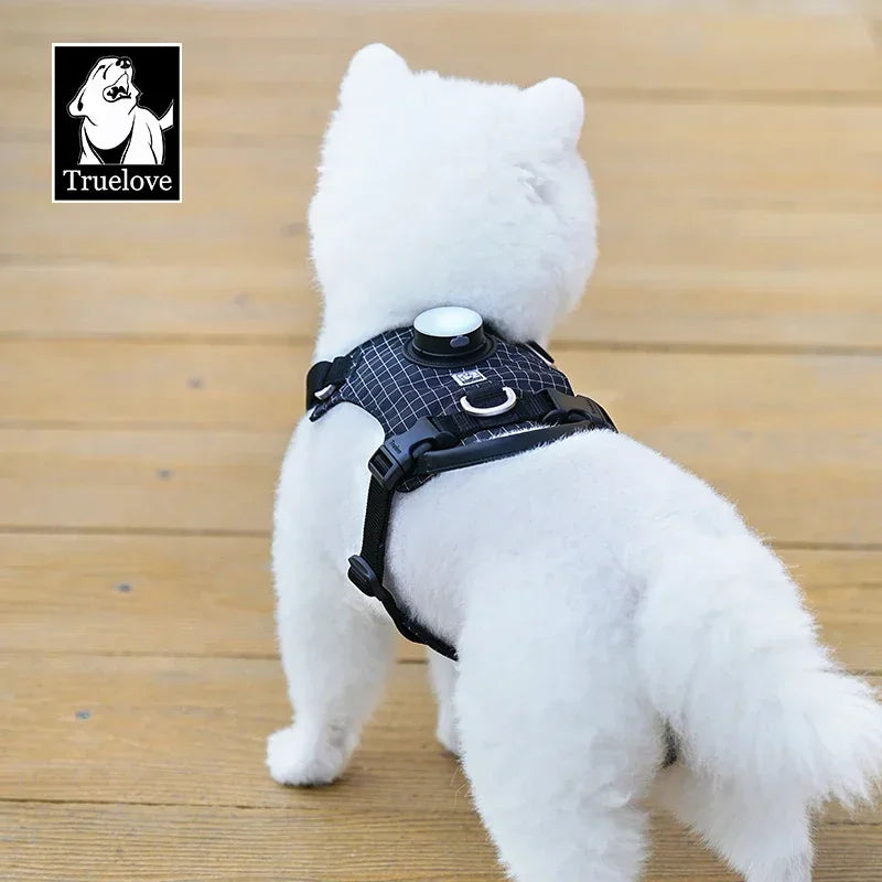 LED Dog Harness with Tracker Holder – Adjustable Night-Safety Harness for Outdoor Use