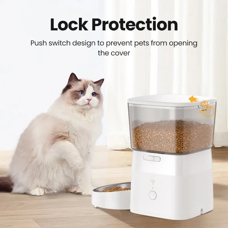 Smart Wi-Fi Automatic Pet Feeder – App-Controlled Dry Food Dispenser with Portion Control (2L Capacity)