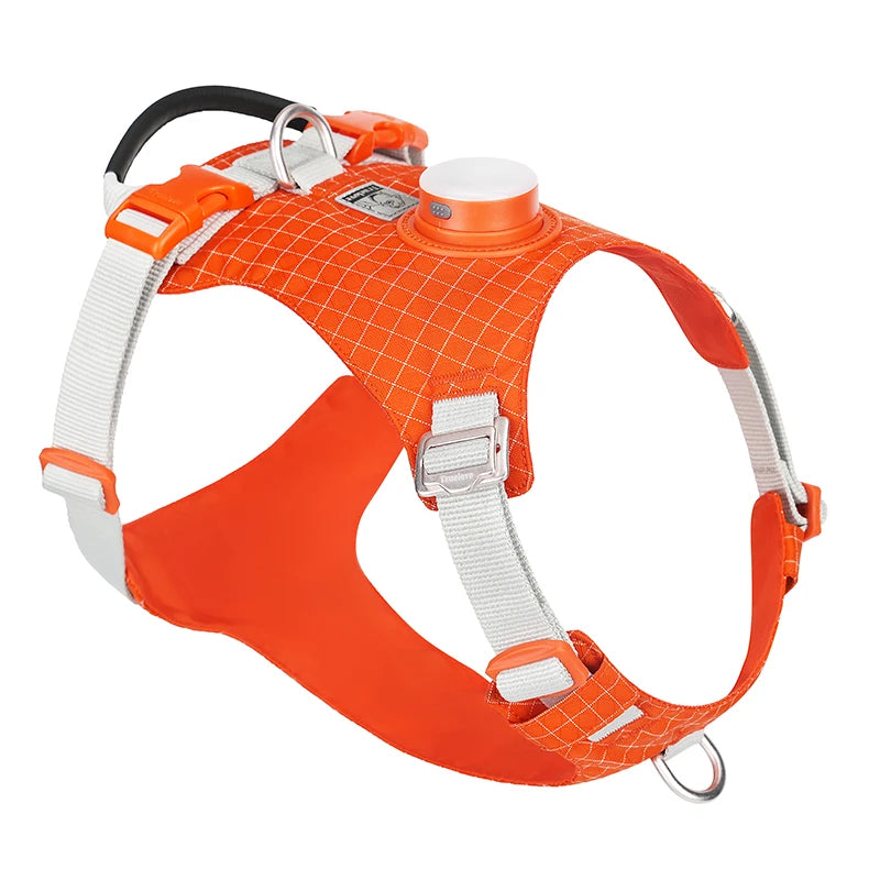 LED Dog Harness with Tracker Holder – Adjustable Night-Safety Harness for Outdoor Use