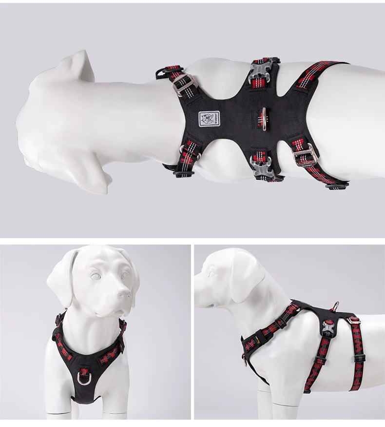 Escape-Proof Dog Harness with Handle – 5-Point Adjustable No-Pull Support Vest