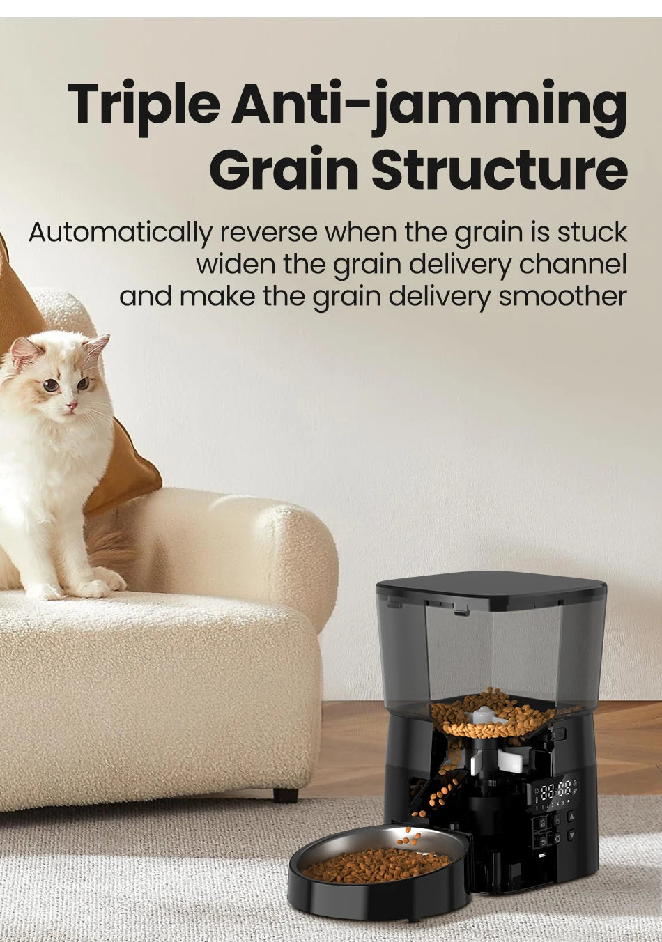 Automatic Pet Food Dispenser – One-Touch Smart Feeder for Cats & Dogs