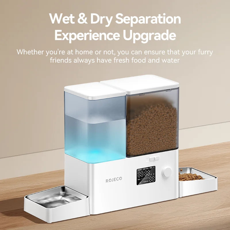 2-in-1 Automatic Pet Feeder & Water Fountain – 8.5L Large Capacity Gravity Food & Fresh Water Dispenser for Cats & Dogs