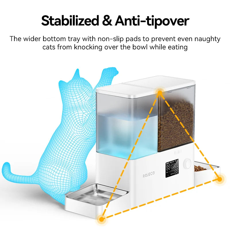 2-in-1 Automatic Pet Feeder & Water Fountain – 8.5L Large Capacity Gravity Food & Fresh Water Dispenser for Cats & Dogs