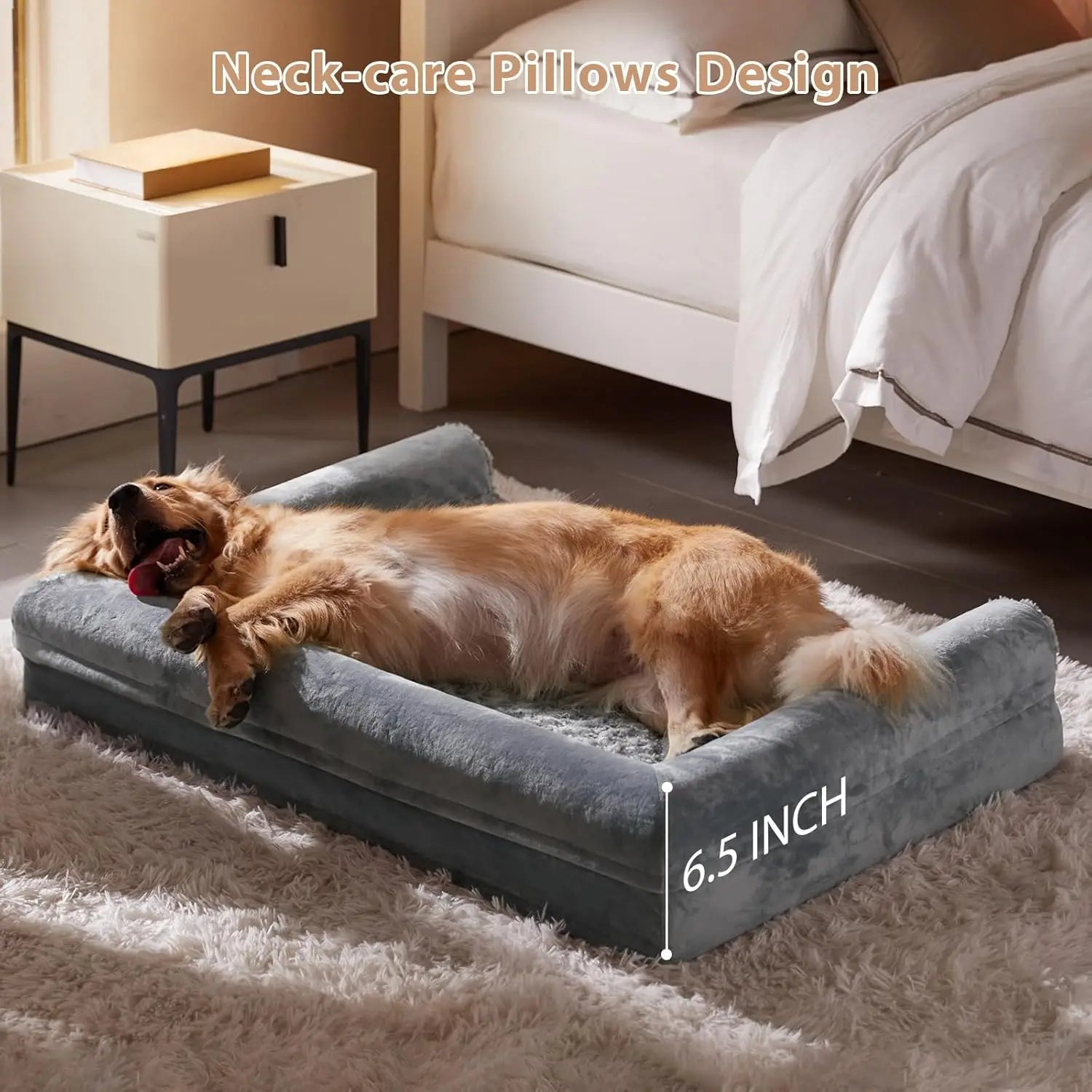 Orthopedic Waterproof Dog Bed – Sofa-Style Support with Removable Washable Cover (Large Dogs)