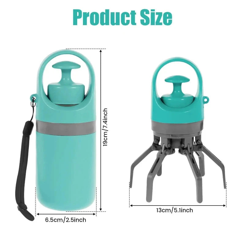 Hands-Free Portable Dog Pooper Scooper with Built-In Bag Dispenser – No-Touch Pet Waste Grabber for Outdoor Walks