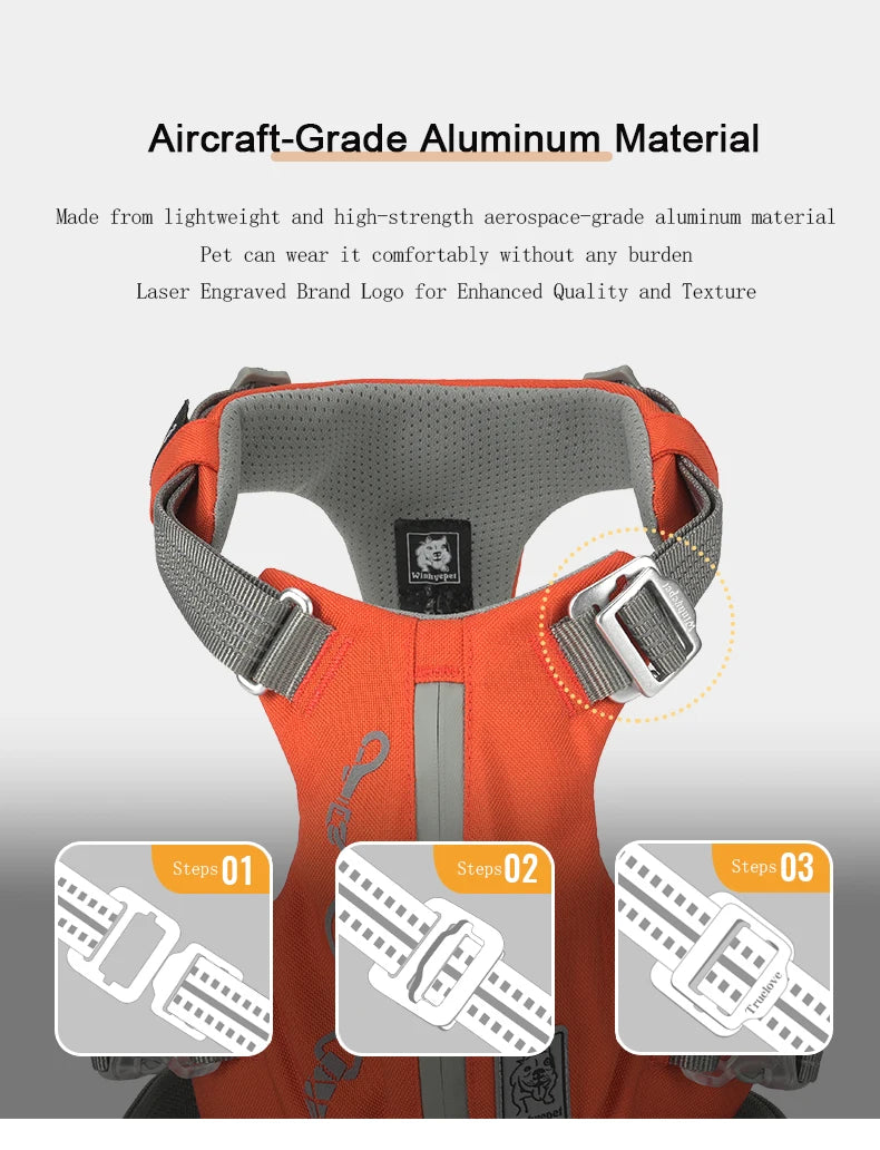 Escape-Proof Tactical Dog Harness with Storage Pocket – Adjustable Training & Outdoor Vest