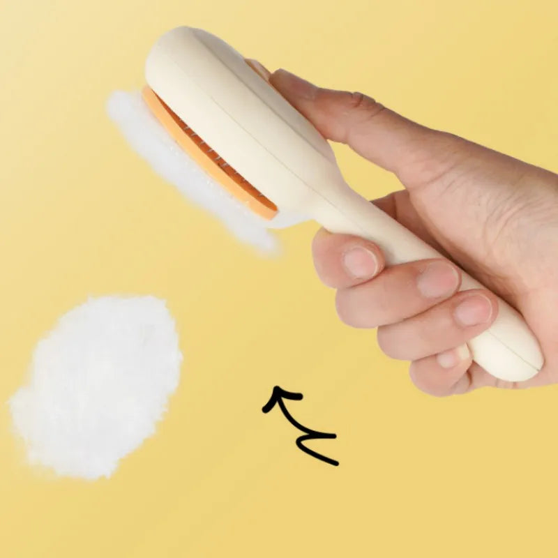 Self-Cleaning Cat Grooming Brush – One-Click Deshedding & Massage Comb for Cats
