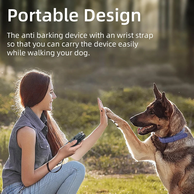 ROJECO 2-in-1 Ultrasonic Dog Training Device with Flashlight – Rechargeable Bark Control Tool