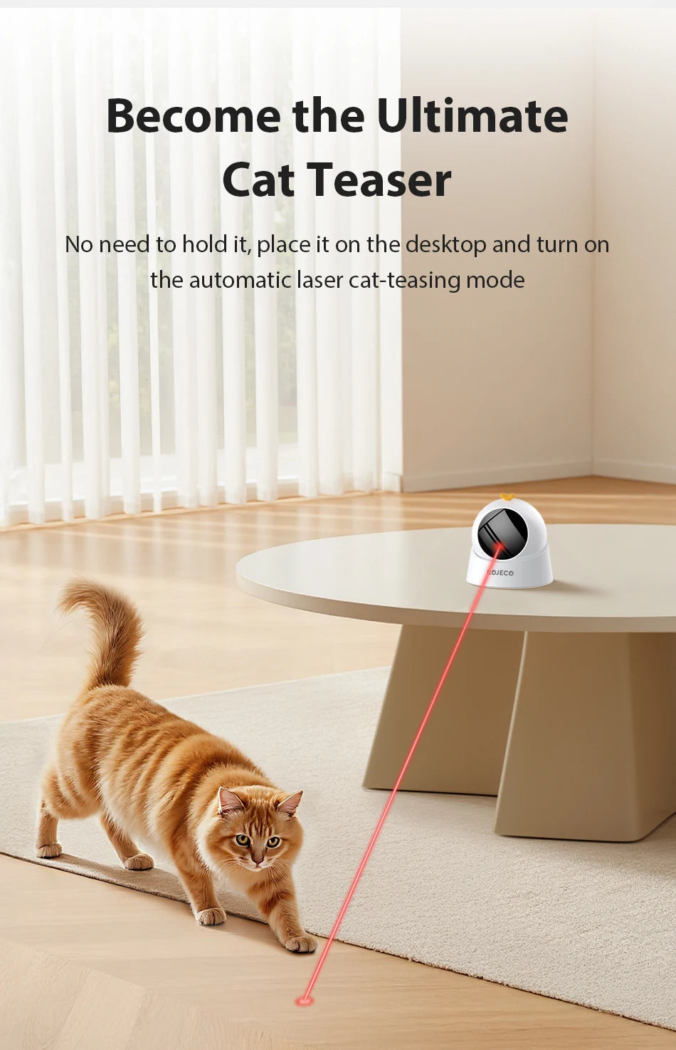 360° Automatic Laser Toy for Cats – Self-Moving Interactive Fun