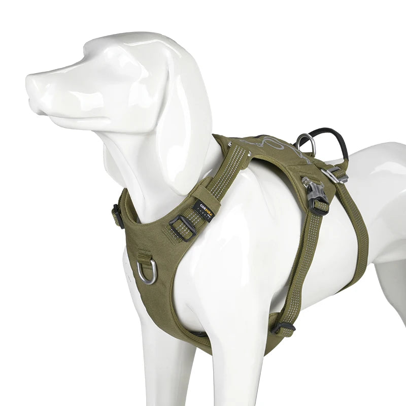 Escape-Proof Tactical Dog Harness with Storage Pocket – Adjustable Training & Outdoor Vest