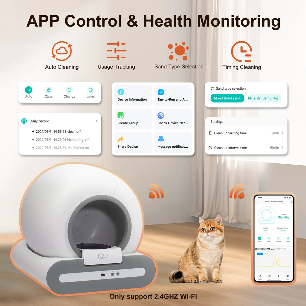 DOEL Self-Cleaning Cat Litter Box with App Control – Large Capacity, Multi-Cat Friendly