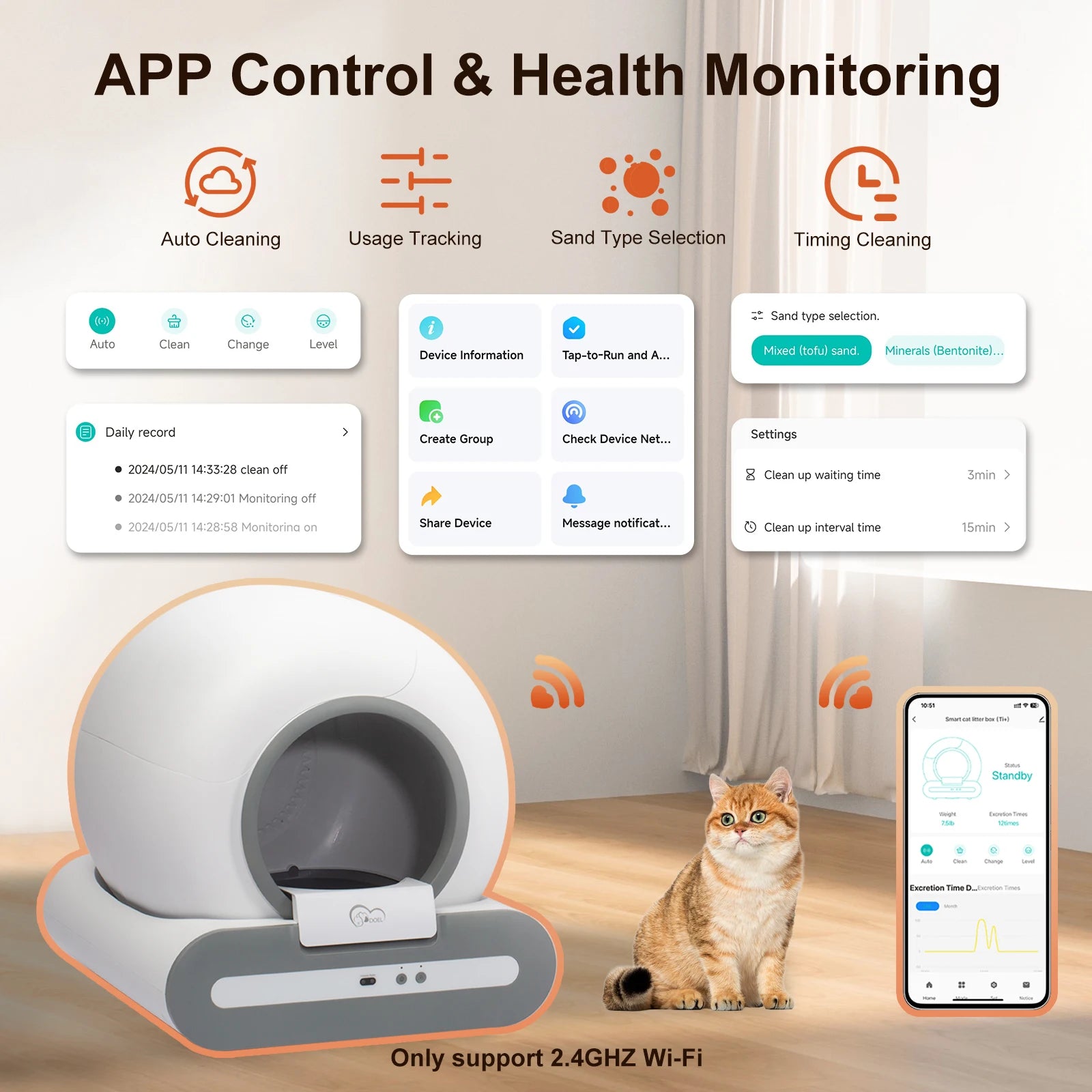 DOEL Self-Cleaning Cat Litter Box with App Control – Large Capacity, Multi-Cat Friendly