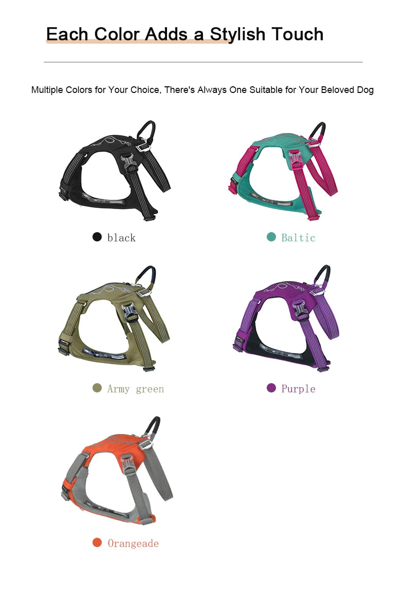 Escape-Proof Tactical Dog Harness with Storage Pocket – Adjustable Training & Outdoor Vest