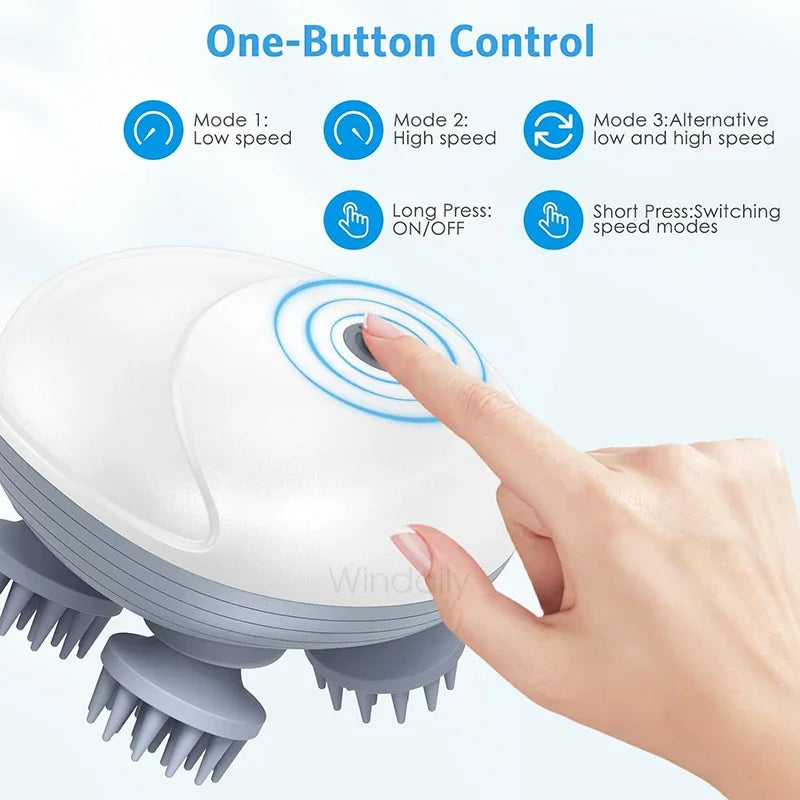 Electric Scalp & Body Massager – Deep Kneading Vibrations for Humans & Pets