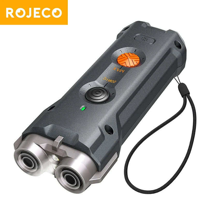 ROJECO 2-in-1 Ultrasonic Dog Training Device with Flashlight – Rechargeable Bark Control Tool