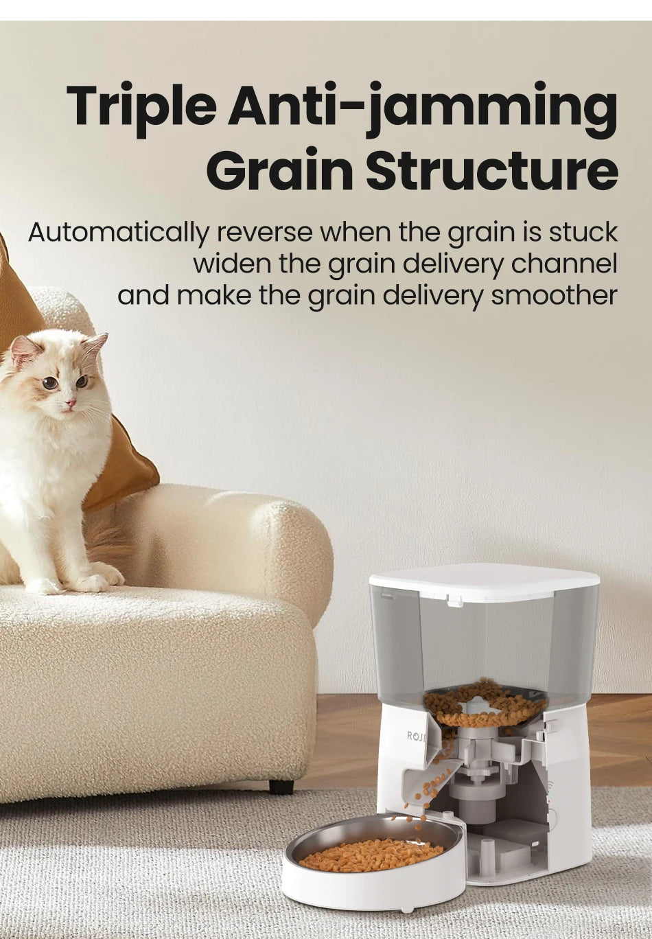 Smart Wi-Fi Automatic Pet Feeder – App-Controlled Dry Food Dispenser with Portion Control (2L Capacity)