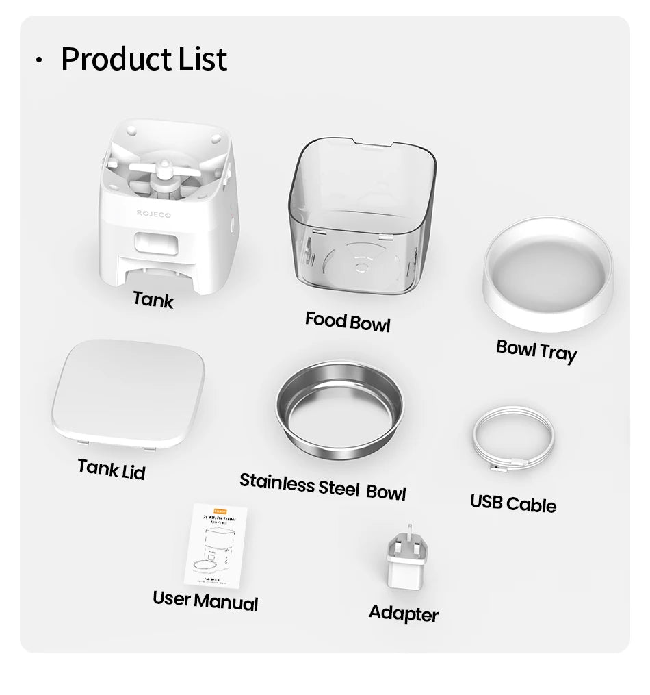 Smart Wi-Fi Automatic Pet Feeder – App-Controlled Dry Food Dispenser with Portion Control (2L Capacity)
