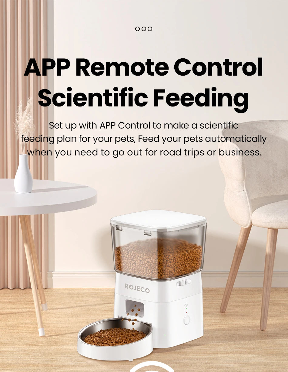 Smart Wi-Fi Automatic Pet Feeder – App-Controlled Dry Food Dispenser with Portion Control (2L Capacity)