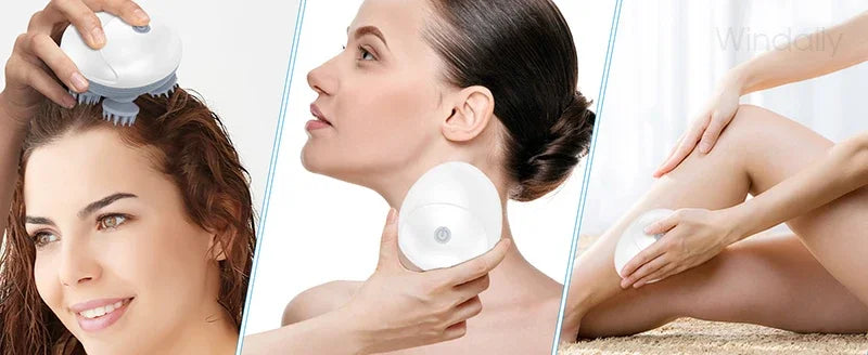 Electric Scalp & Body Massager – Deep Kneading Vibrations for Humans & Pets